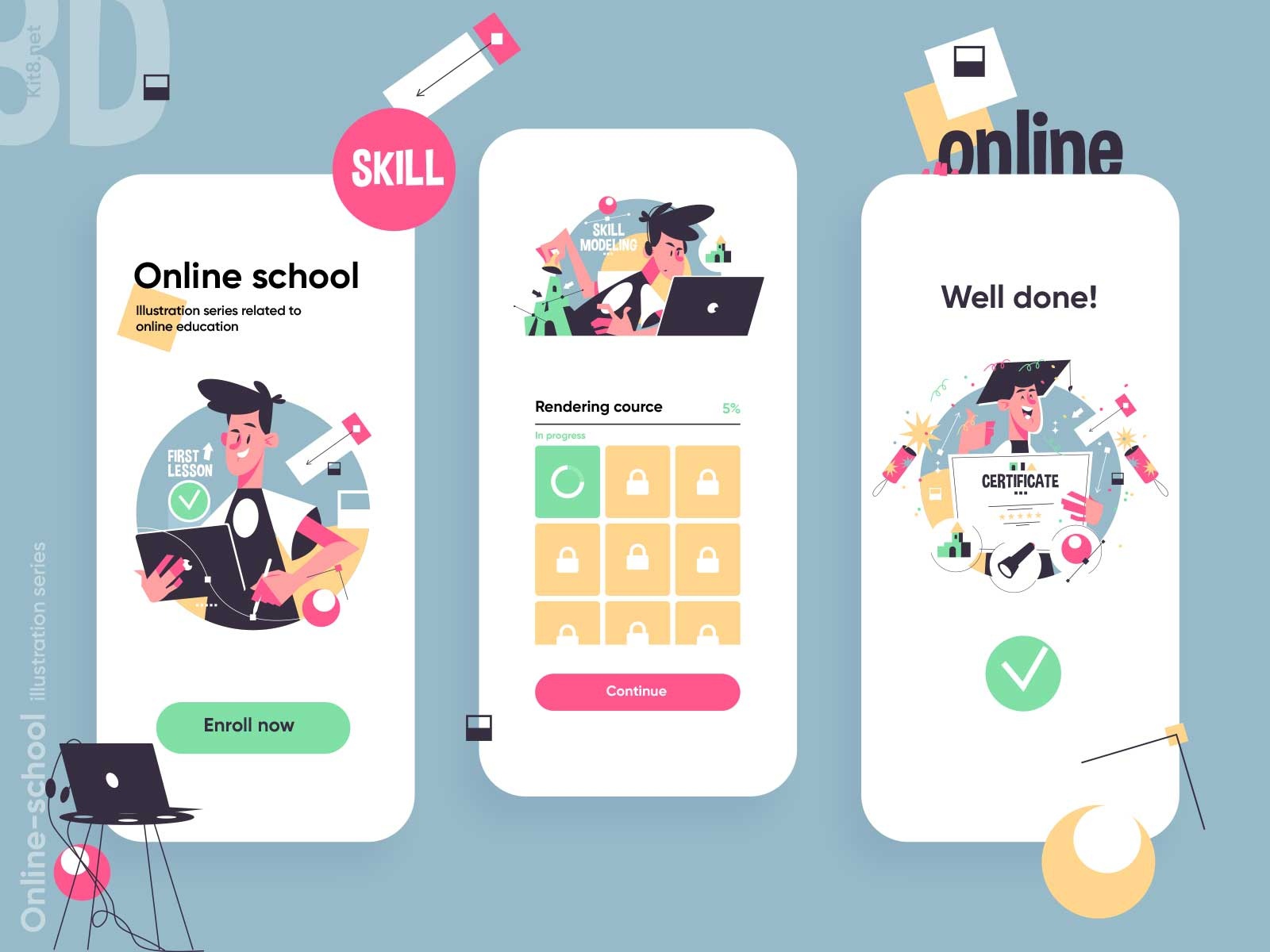 Online school illustrations series lesson certificates video tutorial.jpg