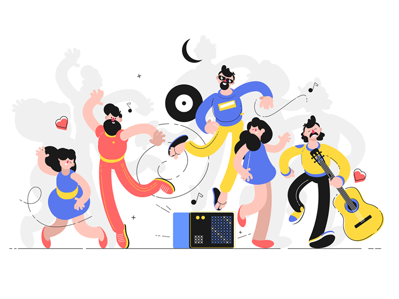 People having fun on dance floor kit8 flat vector illustration charact.png
