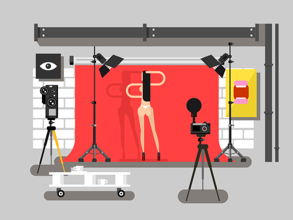 Photoshoot session shoot nude woman studio photo illustration vector f.png