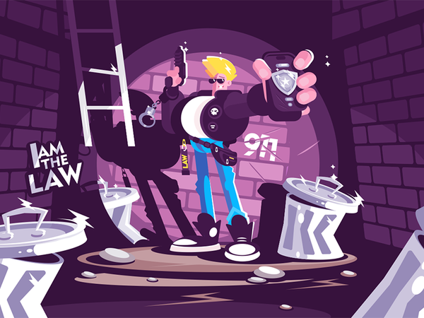 Police officer showing badge kit8 flat vector illustration character c.png