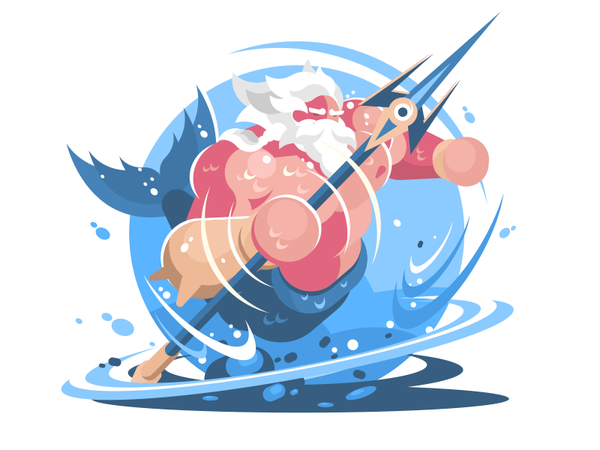 Poseidon illustration vector flat kit8.png