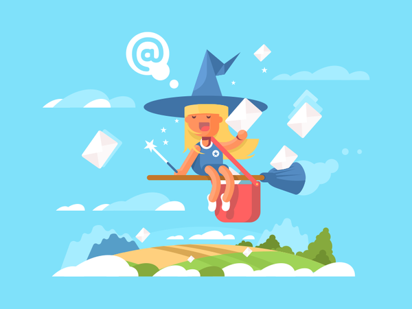 Postal fairy kid girl character broom fly mail fairy postal illustrati.png