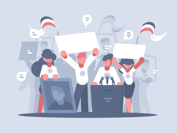 Pre Election Campaigning character rally speech promotion political el.png