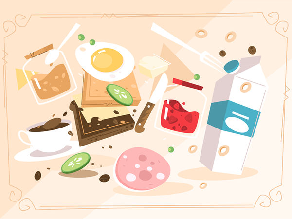 Products for cooking breakfast food pattern butter peanut jam sausage.png