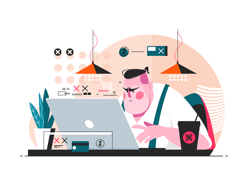Programmer working on laptop kit8 flat vector illustration character m.png