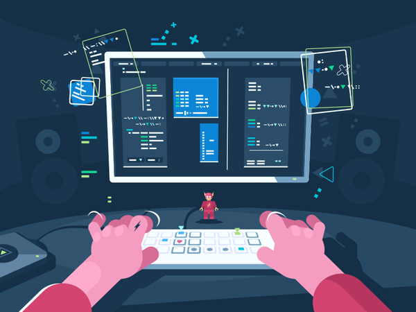 Programming illustration vector flat kit8 software information compute.png