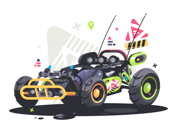Racing car buggy transport powerful wheel extreme speed buggy race car.png