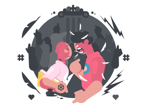 Rap battle angry vs character battle rap illustration vector flat kit8.png