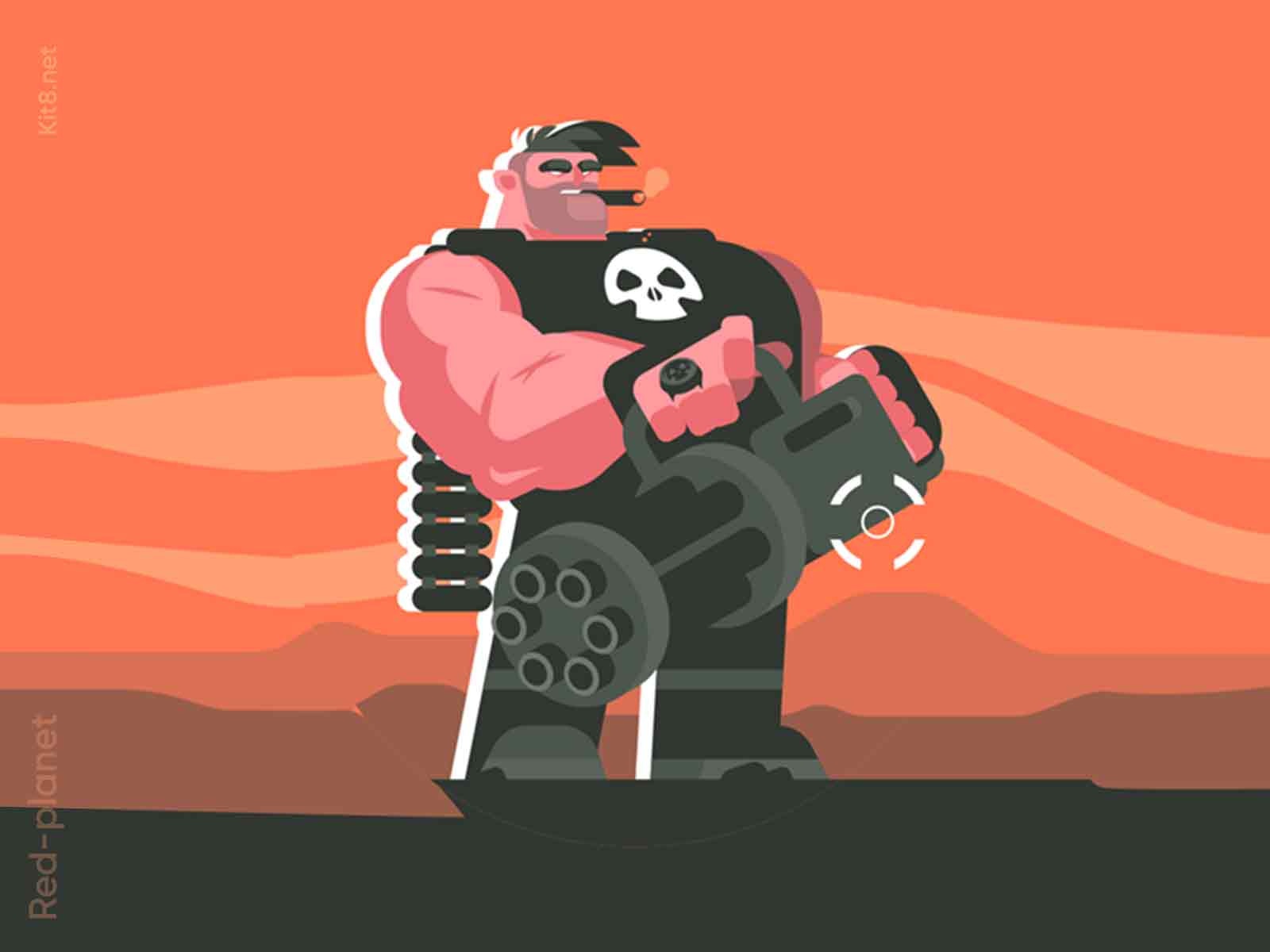 Red planet - illustration series cigarette red planet mars game weapon.jpg