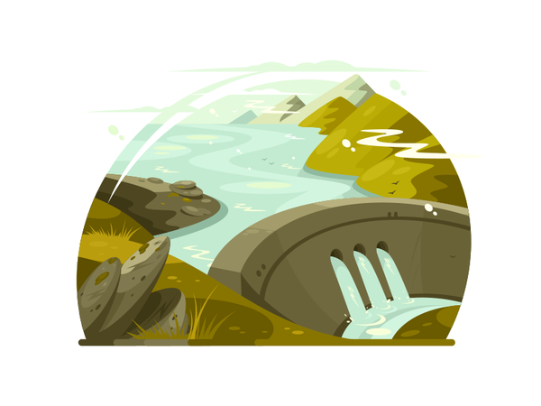 River dam hydroelectric structure engineering energy huge power river.png