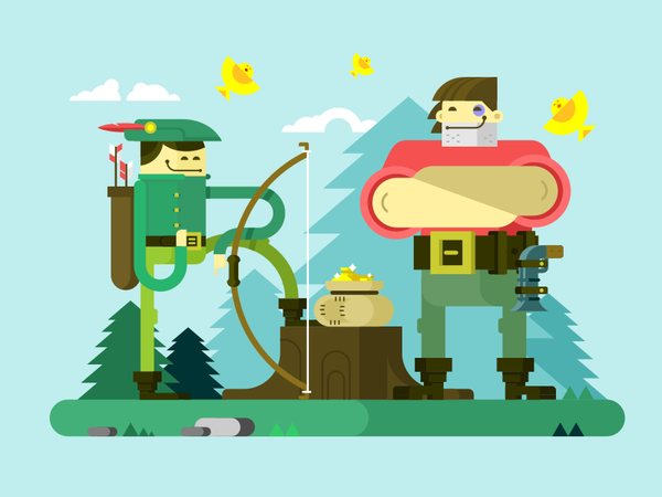 Robin Hood weapon bow arrow character hood robin illustration vector f.png