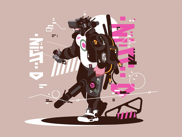 Robot drone mercenary character futuristic cyborg automated mechanized.png