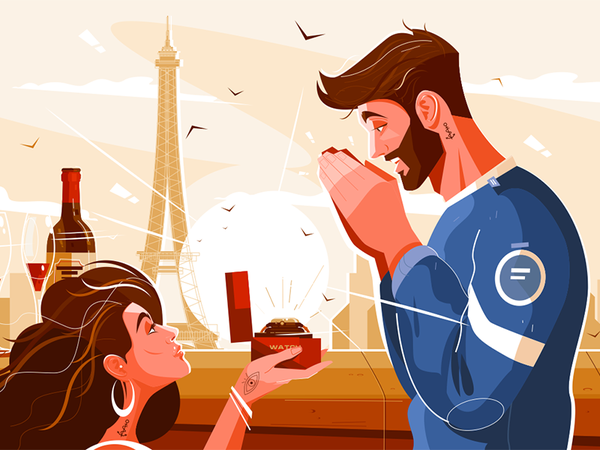 Romantic scene of lovers kit8 flat vector illustration character city.png