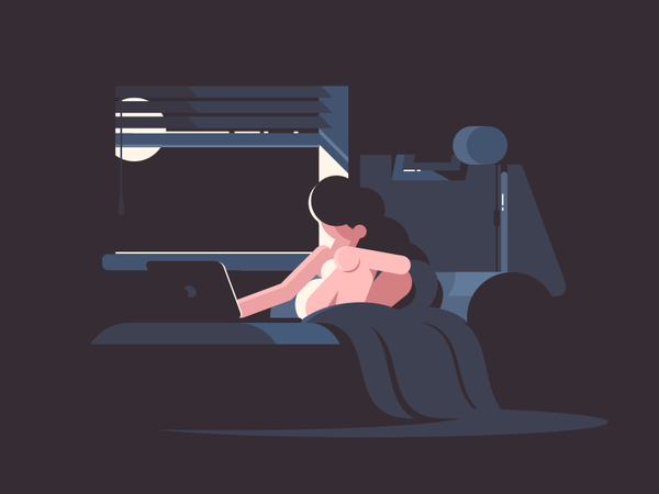Sad girl night room evening lonely sad frustrated girl illustration ve.png