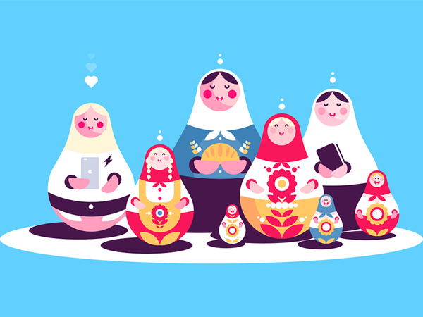 Russian nesting dolls collection character souvenir matryoshka wooden.png