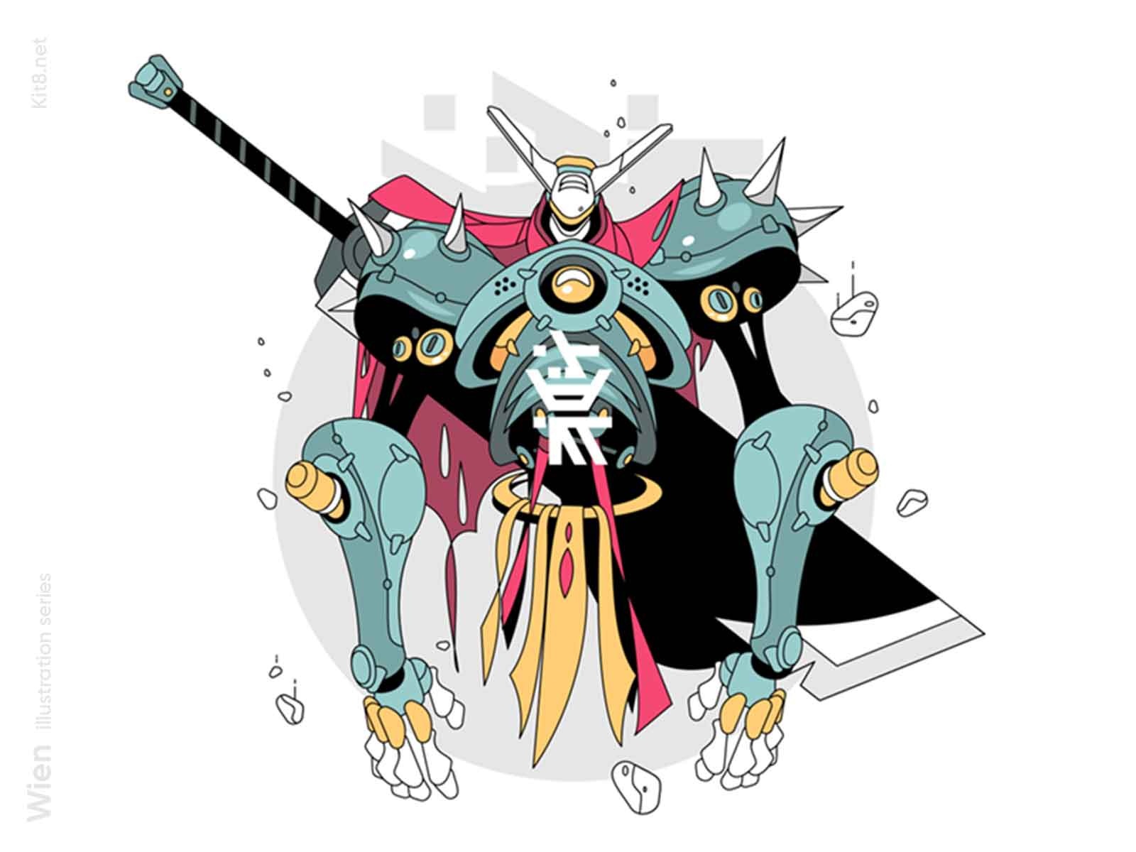 Samurai ghost illustration man japanese sword katana slodier warrior a.jpg