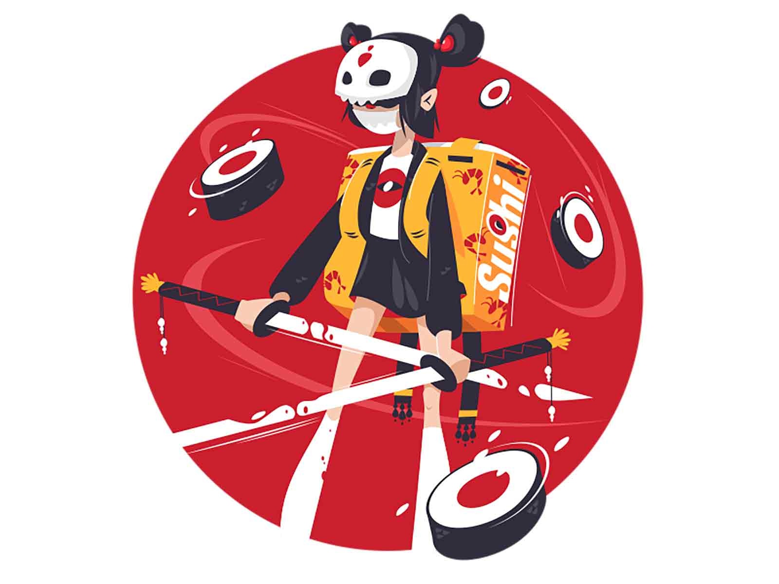 Samurai girl with katana knife fight facemask blood samurai weapon kat.jpg