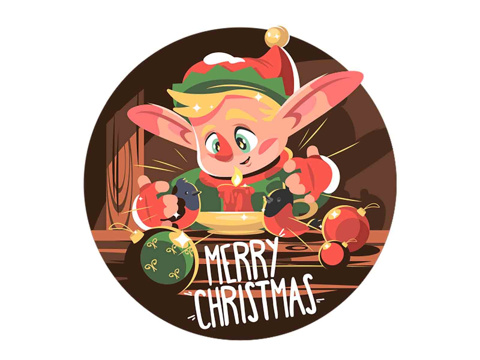 Santas little helper elf bird tree decoration ball xmas new year chris.jpg
