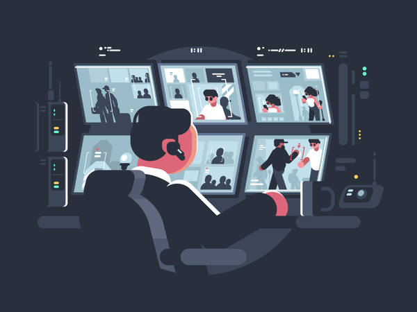 Security Video character camera video screen surveillance monitor secu.png