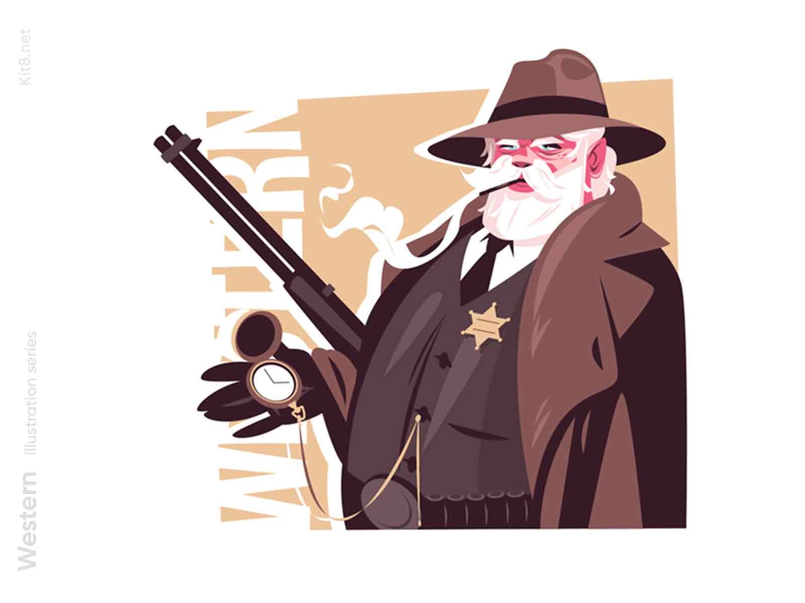 Sheriff character illustration wildwest man character vector flat illu.jpg