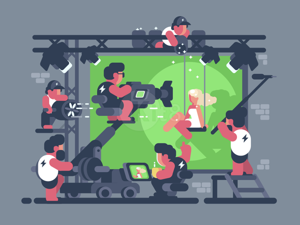 Shooting video clip the star character process area movie set illustra.png