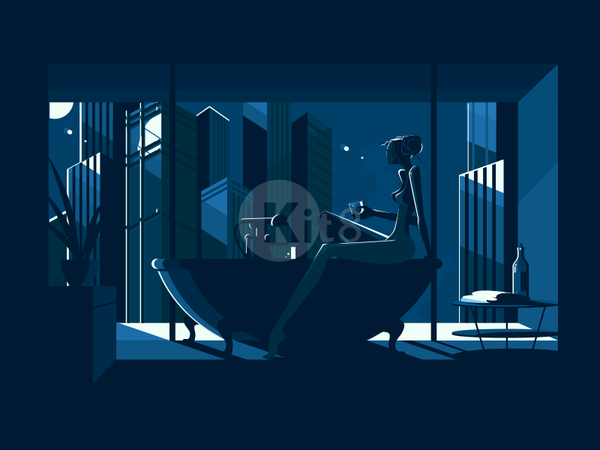 Silhouette naked girl young female beauty girl bath naked silhouette b.png