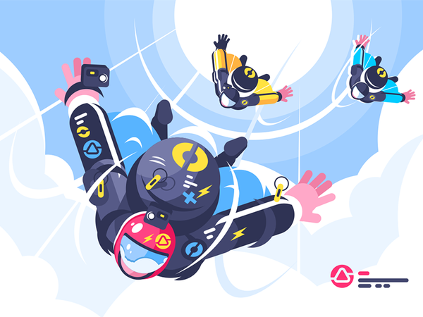 Skydivers group character cloud fall free flying group skydiver kit8 f.png