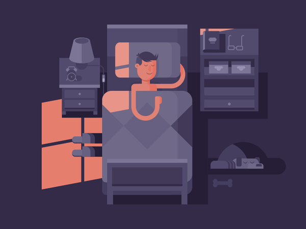 Sleep room character bed sleep illustration vector flat kit8.png