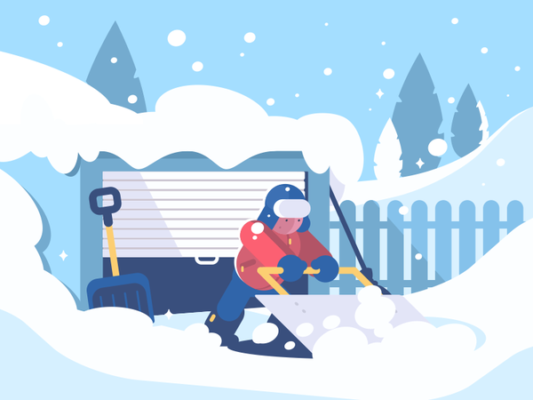 Snow Cleaning guy cleaning spade character garage shovel snow winter i.png