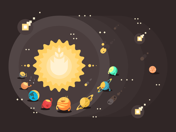 Solar system fire face smile character system solar illustration vecto.png