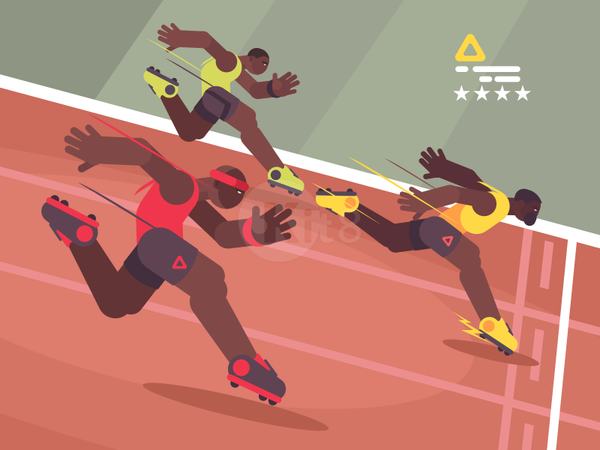 Sprint run illustration men sport finish run character flat kit8.png
