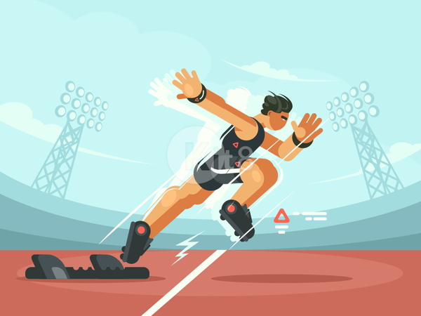 Start sprint stadium sprint start athlete sport character illustration.png