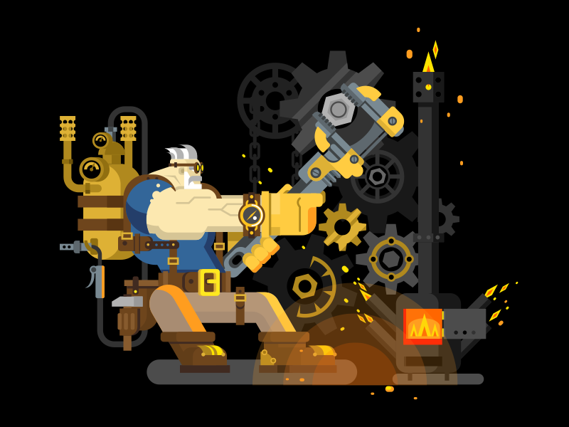 Steampunk engineer repairman technoligy macn industrual character engi.png