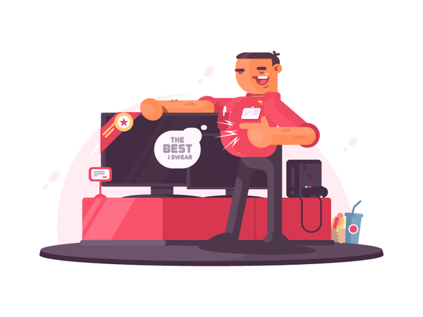 Successful salesman consultation assistant smiling sell shop salesman.png