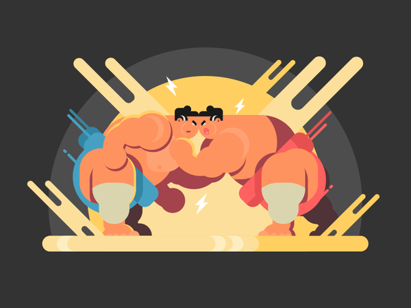 Sumo athletes fight wrestling japan fat character sport fight athletes.png
