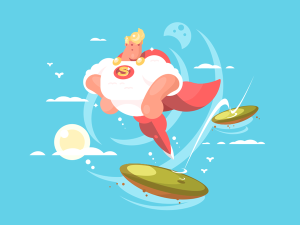 Superhero superhero fly man character illustration vector flat kit8.png