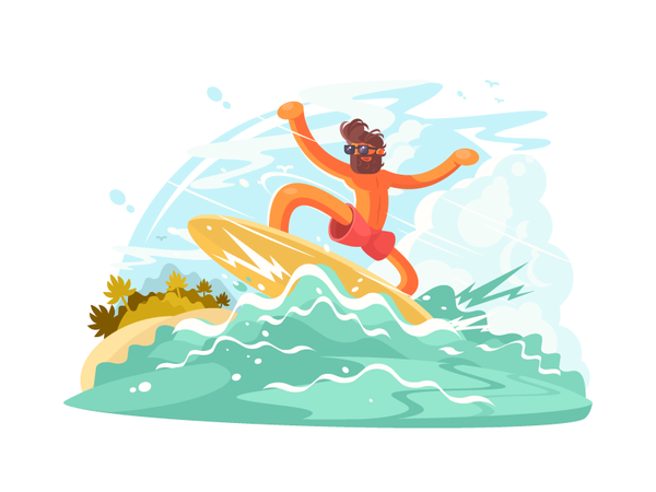 Surfer guy lifestyle surfing young summer beach guy surfer sunglasses.png