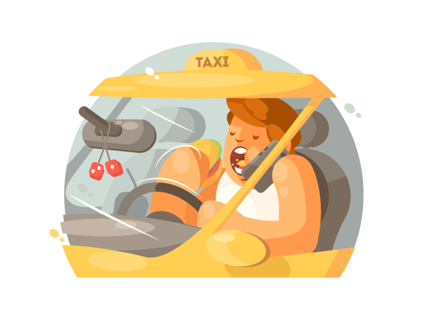 Taxi Driver talking driving driver taxi busy business travel transport.png