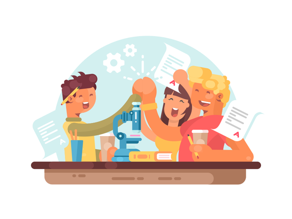 Teamwork learning friendship student cheerful team group teamwork illu.png