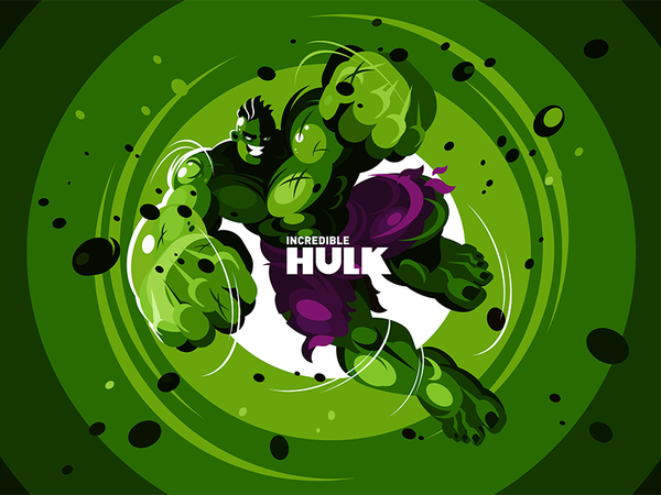 The Hulk design man flat illustration kit8 fanart incredible green her.png