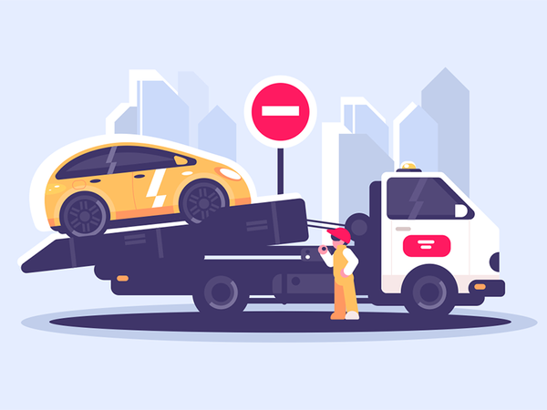 Tow truck service evacuator character sign car worker evacuator servic.png