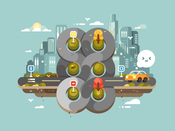 Transport hub outdoor road city car hub transport illustration vector.png