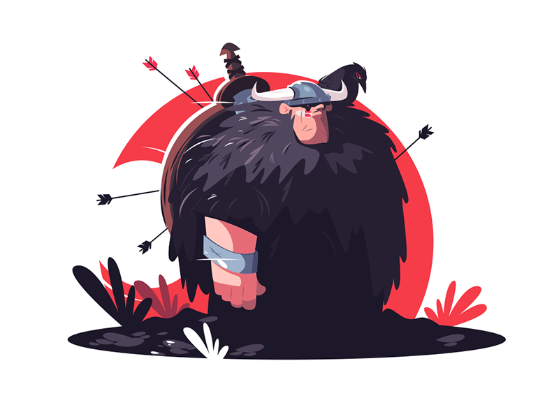 Viking warrior character kit8 flat vector illustration man character v.png