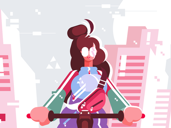 Woman riding bicycle character girl bicycle riding woman young kit8 fl.png