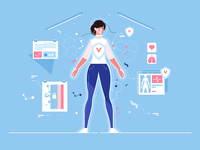 Woman protected from viruses kit8 flat vector illustration character v.png