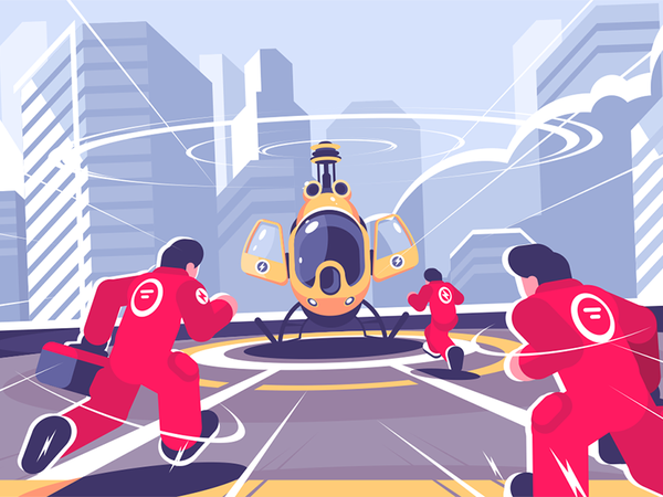 Yellow rescue helicopter and team character uniform men roof team heli.png