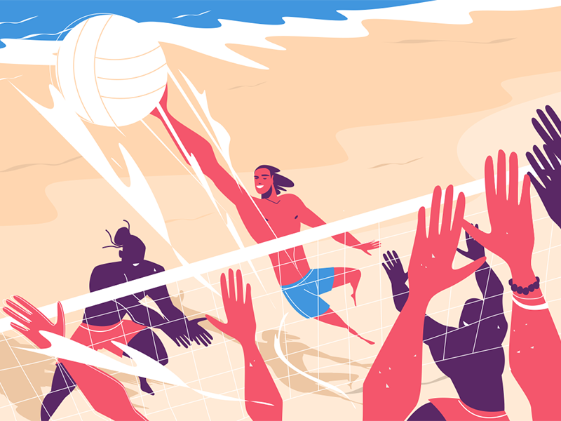 Young people playing volleyball kit8 flat vector illustration characte.png