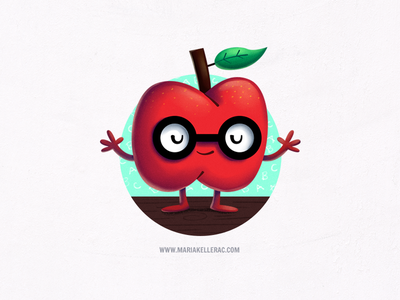 Apple cute caricatura ilustracion illustration cartoon mexico educacio.png