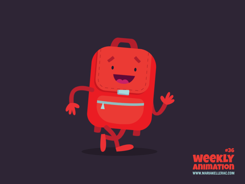 Backpack mochila cartoon character cycle walk escuela school backtosch.gif