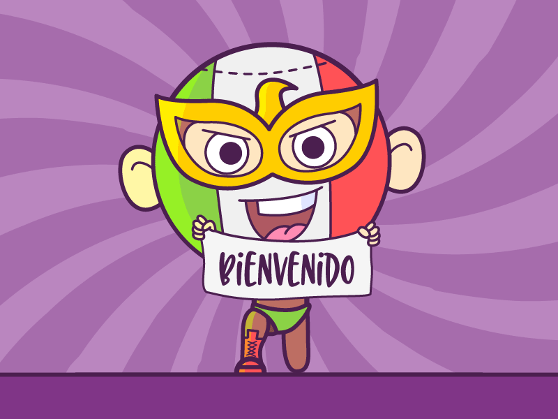 Bienvenido animacion gif app welcome luchador izit design animation il.gif